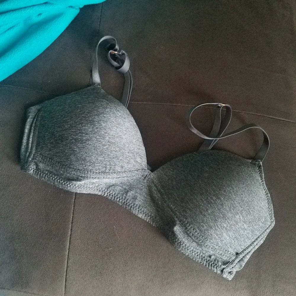 Dark Heather Gray Body Embrace Racerback Wire-free Comfort Bra NWT